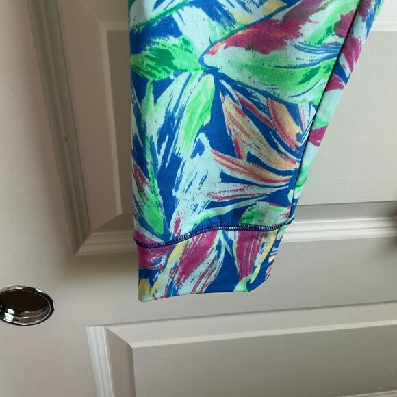 Belle Kim Gravel Tropical Leaf Print Pocket Jogger Leggings - Size XLP - Picture 2 of 7